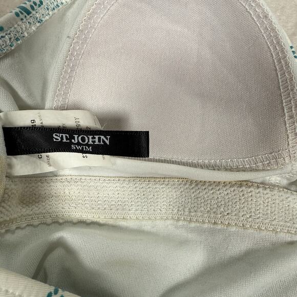 St. John Swim One Piece Swimsuit Women's Size 2 Blue Halter Padded Ruched Front - Picture 5 of 6